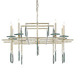 Люстра линейная с круглыми прозрачными подвесками  Horizontal Rectangular Chandelier варинант исполнения - 4 | Loft Concept в Ижевске