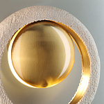 Бра с бежевым текстурным кольцом и латунным шаром в центре Tactile  варинант исполнения - 7 | Loft Concept в Ижевске