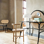 Письменный стол с круглой плетёной панелью для крепления заметок Allegory варинант исполнения - 2 | Loft Concept в Ижевске