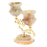 Подсвечник двухрожковый из натурального камня оникс Stone Candlestick варинант исполнения - 2 | Loft Concept в Ижевске