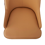 Стул оранжевый с высокой спинкой из искуственной кожи на серых металлических ножках Enigma Orange варинант исполнения - 3 | Loft Concept в Ижевске