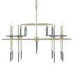 Люстра линейная с круглыми прозрачными подвесками  Horizontal Rectangular Chandelier варинант исполнения - 3 | Loft Concept в Ижевске
