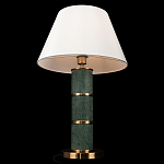Настольная лампа на основании из зеленого мрамора с белым абажуром Noelia Green варинант исполнения - 4 | Loft Concept в Ижевске