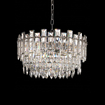 Круглая люстра с хрустальными подвесками на серебряном каркасе Gorgeous Crystal Light варинант исполнения - 1 | Loft Concept в Ижевске