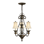 Люстра бронзового цвета с 3-мя кремовыми текстильными абажурами Hinkley варинант исполнения - 2 | Loft Concept в Ижевске