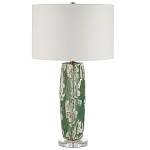 Настольная лампа керамическая с кремовым абажуром Scenic Column варинант исполнения - 5 | Loft Concept в Ижевске