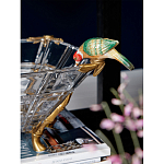 Чаша из прозрачного стекла на бронзовых ножках с фигурками попугаев Eden Garden варинант исполнения - 3 | Loft Concept в Ижевске