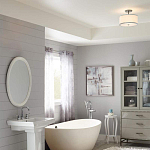 Потолочный светильник с цилиндрическим плафоомн из опалового матового стекла с металлическим обручем Feiss варинант исполнения - 5 | Loft Concept в Ижевске