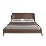 Кровать двуспальная с изголовьем из экокожи шоколадно-коричневого цвета Modern Look варинант исполнения - 4 | Loft Concept в Ижевске