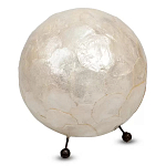 Настольная лампа из перламутра на металлическом каркасе Indonesian Egg варинант исполнения - 2 | Loft Concept в Ижевске