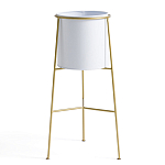 Кашпо из металла и латуни Elegance Elevated Planters белое варинант исполнения - 1 | Loft Concept в Ижевске