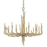 Люстра дизайнерская золотого цвета с 6-ю лампами на изогнутых рожках с текстурной поверхностью Hinkley варинант исполнения - 1 | Loft Concept в Ижевске