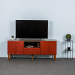 ТВ-тумба красная из массива бука с 2-мя дверками и ящиком Wenge Light варинант исполнения - 7 | Loft Concept в Ижевске