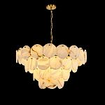 Люстра подвесная четырехъярусная с подвесками в форме дисков Cryptocrystalline Stone варинант исполнения - 1 | Loft Concept в Ижевске