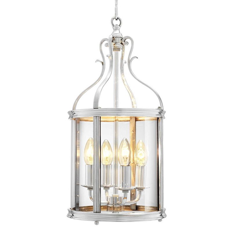 Люстра Eichholtz Lantern Princess Gracia Прозрачное Стекло Серебряный в Ижевске | Loft Concept 