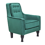 Кресло с мягкой обивкой из велюра на 4-х ножках из массива березы Scarlett Armchair green варинант исполнения - 1 | Loft Concept в Ижевске