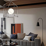 Торшер с изогнутым корпусом на бетонном основании Black Portland варинант исполнения - 4 | Loft Concept в Ижевске