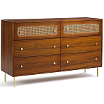 Комод с 6-ю ящиками с декором из ротанга Degarmo Chest of Drawers варинант исполнения - 1 | Loft Concept в Ижевске