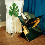 Дизайнерский журнальный стол фигурный золотого цвета Ufuri варинант исполнения - 3 | Loft Concept в Ижевске