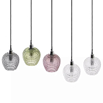 Подвесной светильник каскадный с 5-ю фактурными стеклянными плафонами Cascade with Relief Lampshades варинант исполнения - 2 | Loft Concept в Ижевске