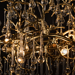 Подвесная люстра в виде ветвей деревьев золотого цвета с прозрачными подвесками-каплями 8 и 14 ламп Droplet Chandelier варинант исполнения - 7 | Loft Concept в Ижевске