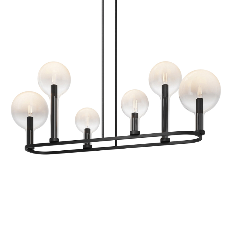 Люстра подвесная Status Е14 Латунь Черный Прозрачное Стекло в Ижевске | Loft Concept 