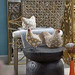 Статуэтка курица с белым цветочным узором и металлическими ножками Rustic Chicken варинант исполнения - 5 | Loft Concept в Ижевске