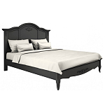 Кровать черная из массива бука с основанием и жестким изголовьем Black Provence варинант исполнения - 1 | Loft Concept в Ижевске