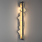 Бра вертикальное черного цвета с золотыми кругами и квадратами Gravyura варинант исполнения - 5 | Loft Concept в Ижевске