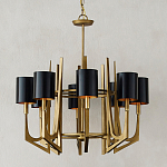 Люстра с 8-ю черными цилиндрическими плафонами Stylistic Lines варинант исполнения - 2 | Loft Concept в Ижевске