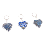 Зеркало брелок складное двухстороннее в форме сердца из натурального камня Лазурит Stone Mirrors варинант исполнения - 4 | Loft Concept в Ижевске