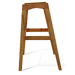 Барный стул со спинкой и подлокотниками на 4-х деревянных ножках Кремовый Велюр Ava Charm варинант исполнения - 6 | Loft Concept в Ижевске