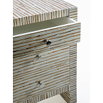 Тумбочка прикроватная Bogense Bone Inlay Bedside Beige варинант исполнения - 2 | Loft Concept в Ижевске