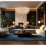 Круглая люстра с хрустальными подвесками на золотистом каркасе Gorgeous Crystal Light варинант исполнения - 12 | Loft Concept в Ижевске