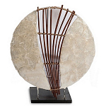 Настольная лампа из перламутра и дерева на подставке Indonesian Shell Sail варинант исполнения - 1 | Loft Concept в Ижевске