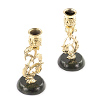 Подсвечники бронзовые на подставке из натурального камня нефрит Stone Candlestick варинант исполнения - 2 | Loft Concept в Ижевске