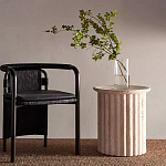 Дизайнерский журнальный стол круглый с фактурным основанием Kibul варинант исполнения - 1 | Loft Concept в Ижевске