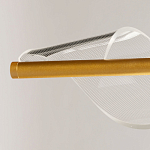 Люстра линейная золотистого цвета с двумя прозрачными волнистыми элементами Wave Line варинант исполнения - 10 | Loft Concept в Ижевске