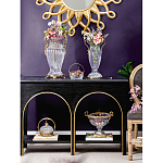 Конфетница из прозрачного рельефного стекла с ручкой и фигуркой лебедя Eden Garden варинант исполнения - 5 | Loft Concept в Ижевске