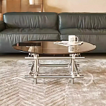 Дизайнерский журнальный стол с круглой столешницей на стальном основании Rivetyk варинант исполнения - 2 | Loft Concept в Ижевске