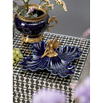 Менажница темно-синяя фарфоровая с бронзовой фигуркой ангела Eden Garden варинант исполнения - 2 | Loft Concept в Ижевске
