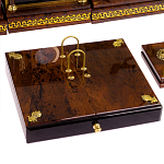 Настольный письменный набор с часами из природного камня обсидиана Royal Set варинант исполнения - 4 | Loft Concept в Ижевске