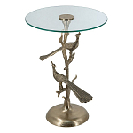 Столик с круглой стеклянной столешницей и корпусом в виде двух павлинов на ветке Table Two Peacocks варинант исполнения - 1 | Loft Concept в Ижевске
