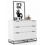 Комод белый с 3-мя ящиками Strict Lines  варинант исполнения - 2 | Loft Concept в Ижевске