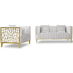 Кресло велюровое серое с фактурным каркасом золотистого цвета Best Traits варинант исполнения - 1 | Loft Concept в Ижевске