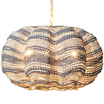 Круглая люстра волнистой формы декорированная бусами Blue White Stripes Wavy Chandelier варинант исполнения - 1 | Loft Concept в Ижевске