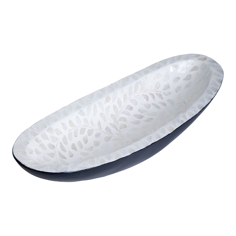 Блюдо декоративное Esmee White Big Белый Синий Блюдо декоративное Esmee White Big Белый Синий в Ижевске | Loft Concept