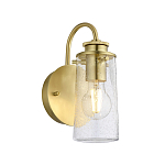 Бра цвета латунь с прозрачным цилиндрическим плафоном из пузырчатого стекла Kichler варинант исполнения - 1 | Loft Concept в Ижевске