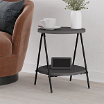 Стол приставной с 2-мя круглыми столешницами цвета антрацит ESSEL SIDE TABLE ANTHRACITE варинант исполнения - 4 | Loft Concept в Ижевске