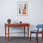 Стол письменный из массива бука с 2-мя ящиками красный Wenge Light варинант исполнения - 5 | Loft Concept в Ижевске